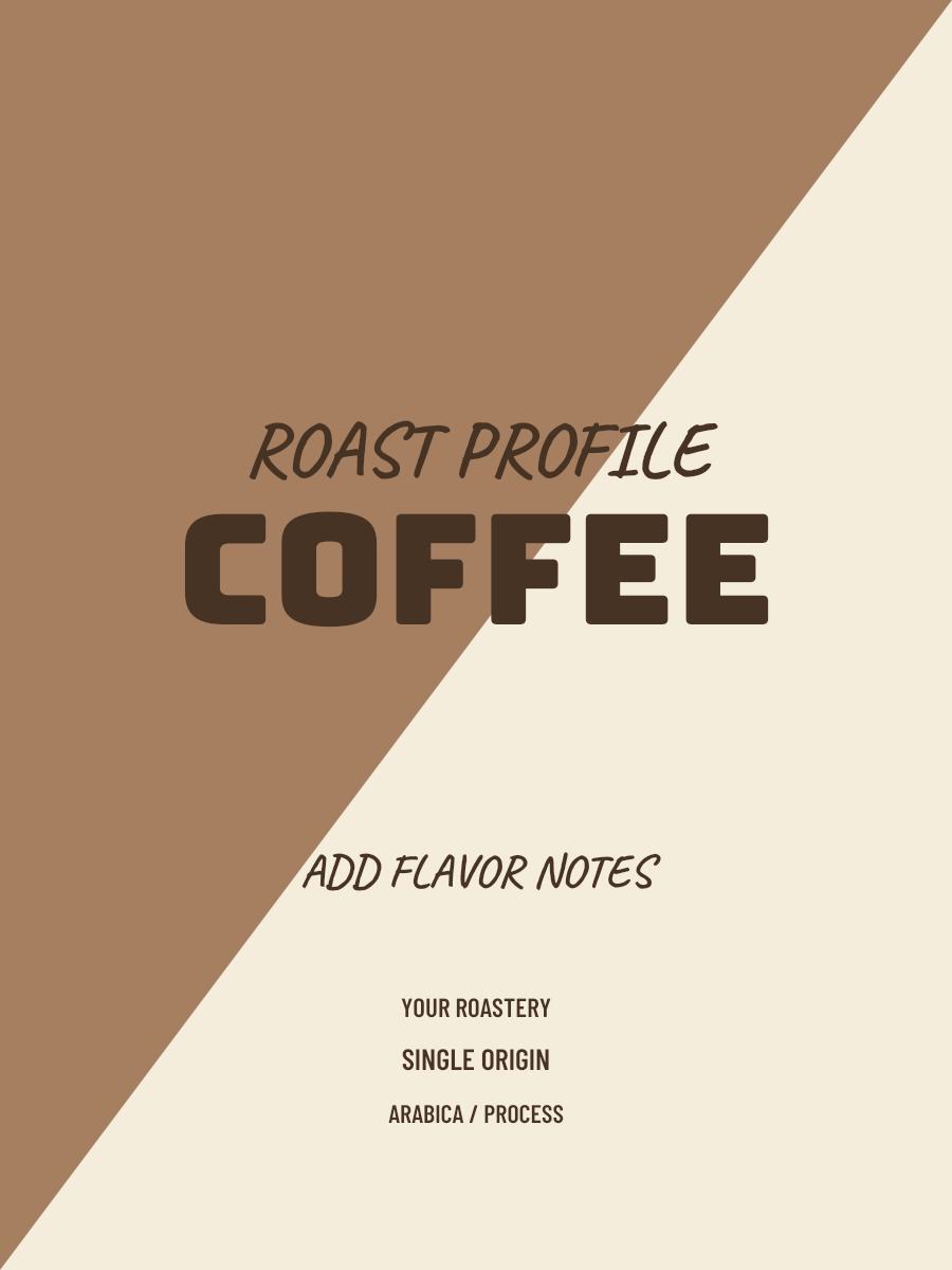 Brown Two Tone Coffee Label layout with sample coffee details